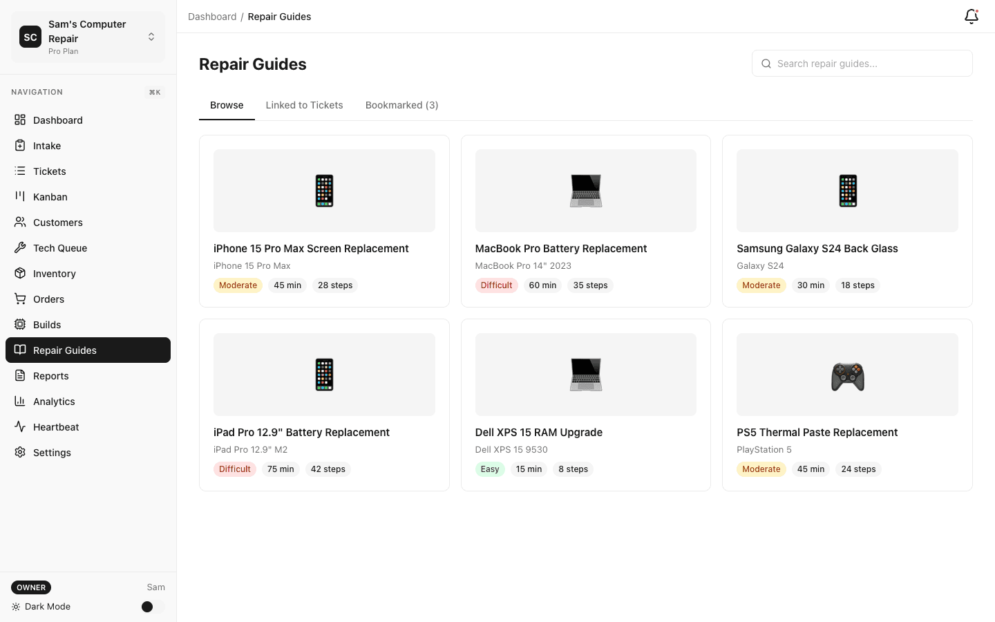 iFixit-integrated repair guides with step-by-step instructions